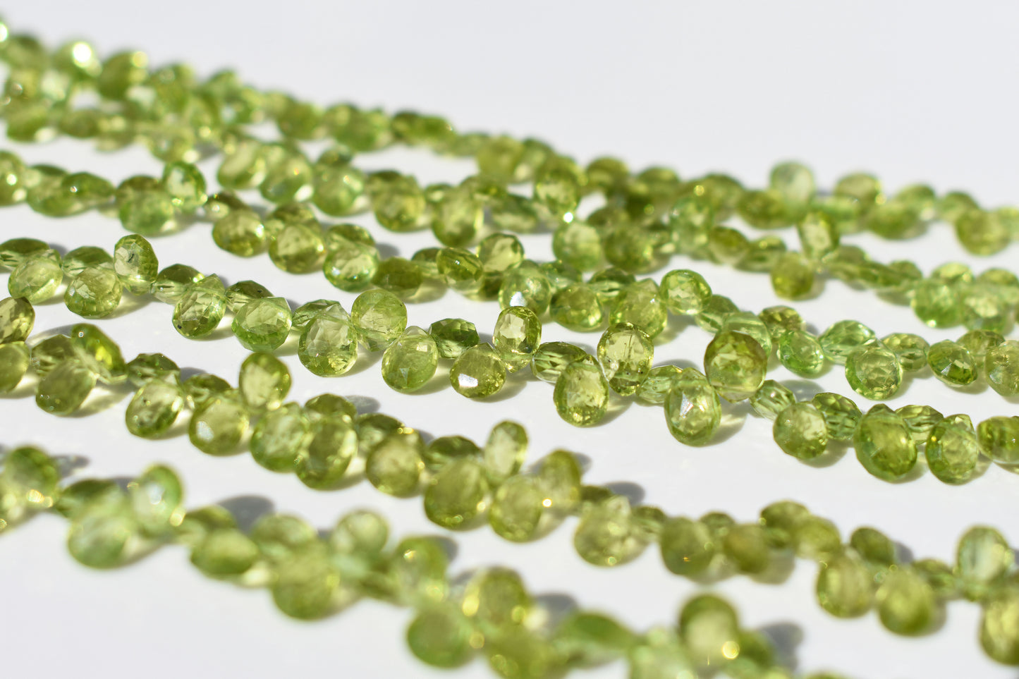 Peridot Pear Faceted Beads - Family 3-7mm