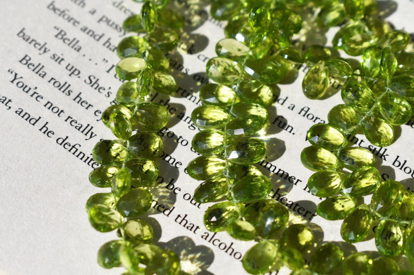 Peridot Beads - Faceted Pear Family 5-8.5mm