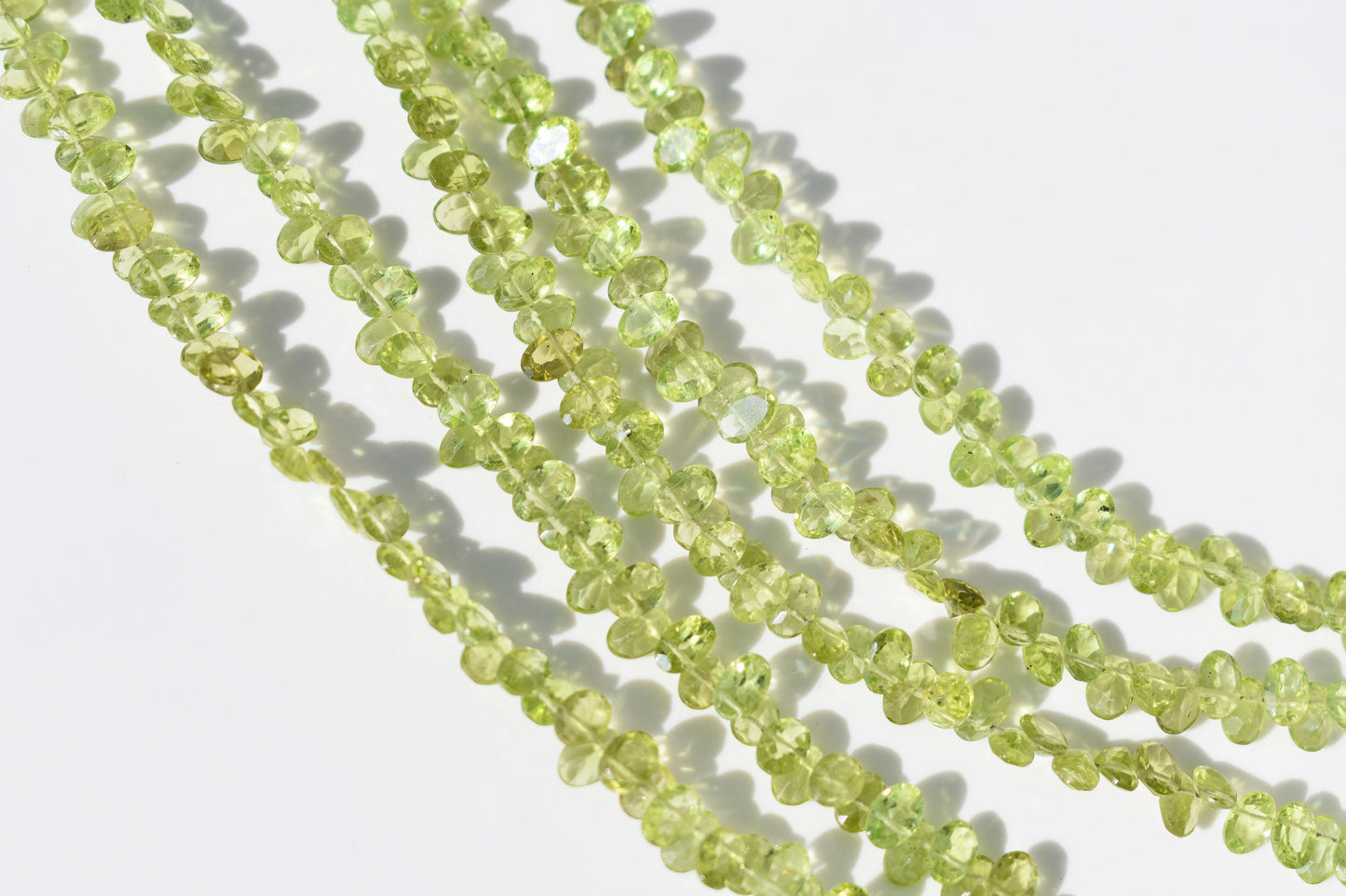 Peridot Gemstone Beads - Faceted Oval 3-3.5mm