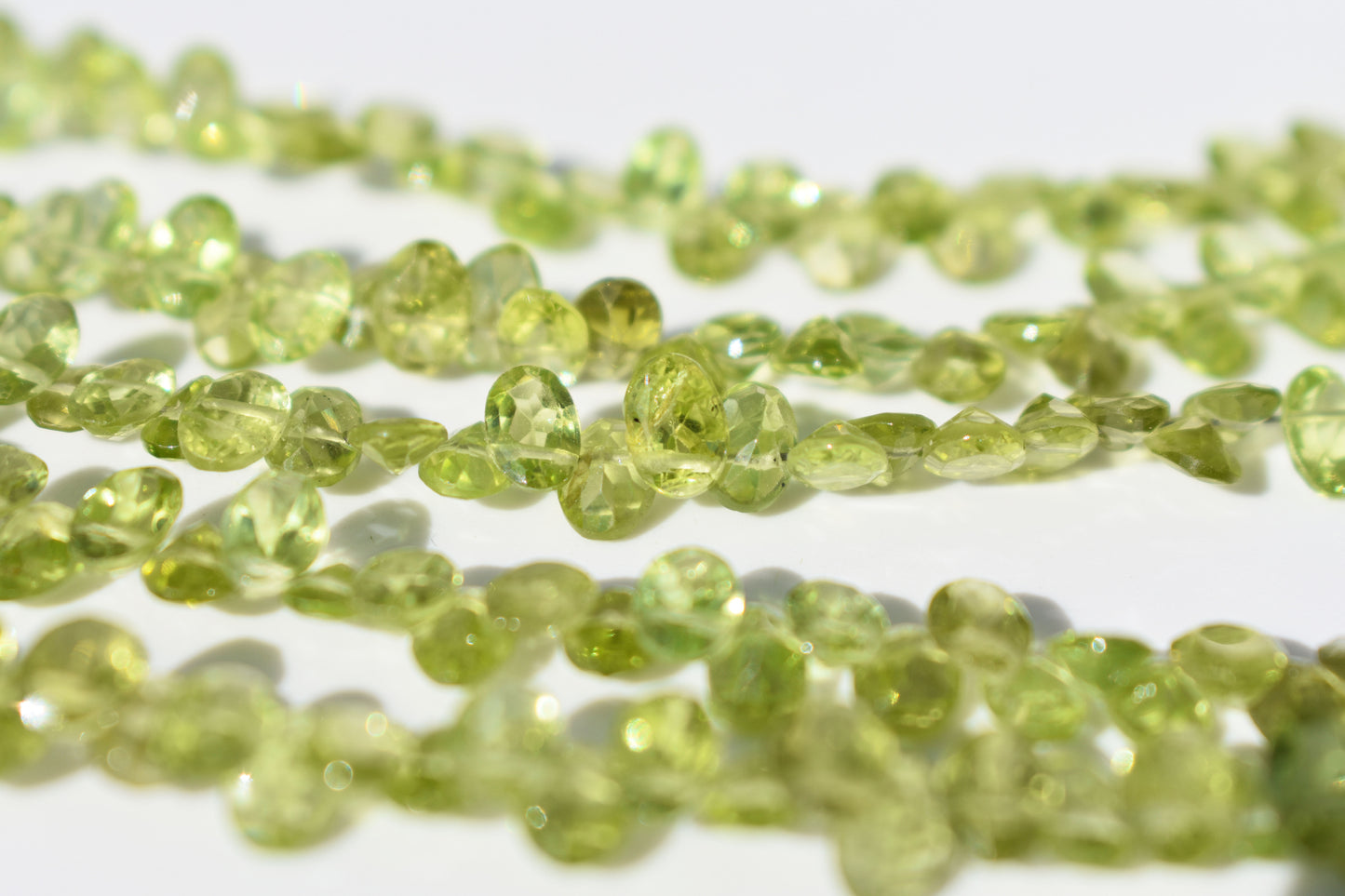 Peridot Gemstone Beads - Faceted Oval 3-3.5mm