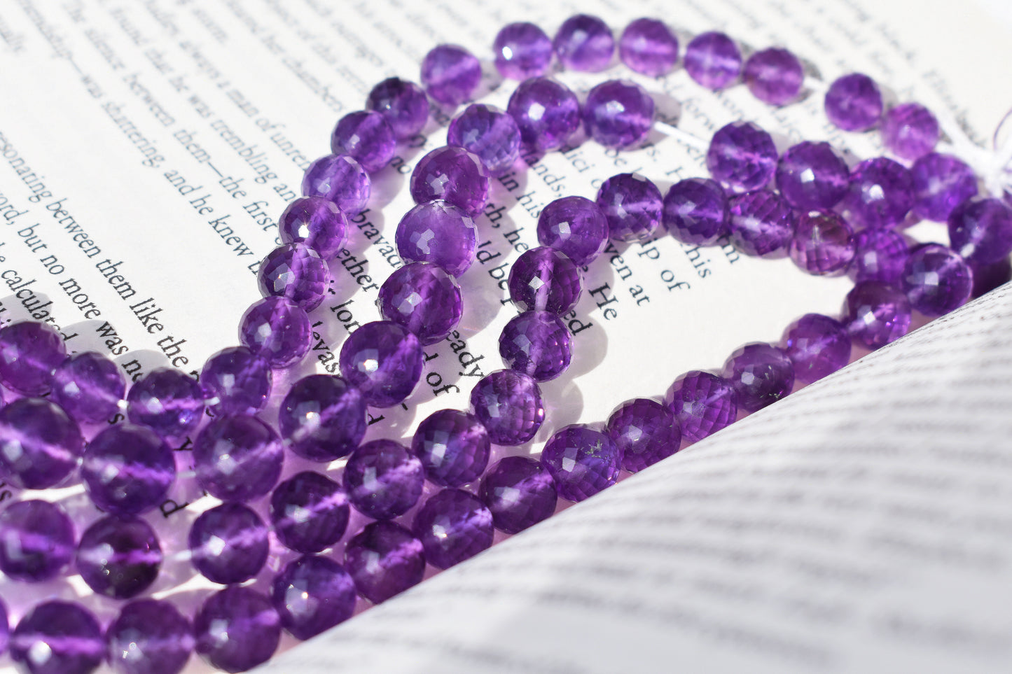 Amethyst Faceted Round Beads 8mm