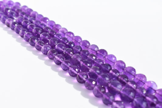 Amethyst Faceted Round Beads 8mm