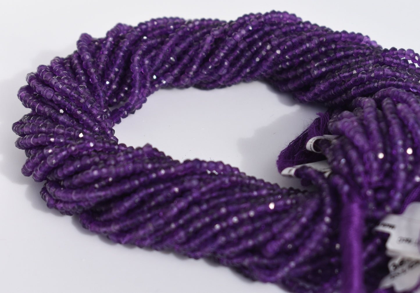 Amethyst Faceted Rondelle Beads 3-4mm