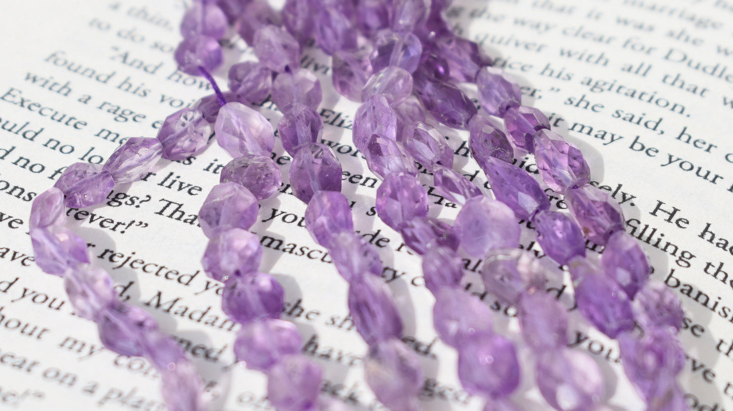 Amethyst Faceted Oval Beads 5-6.5mm