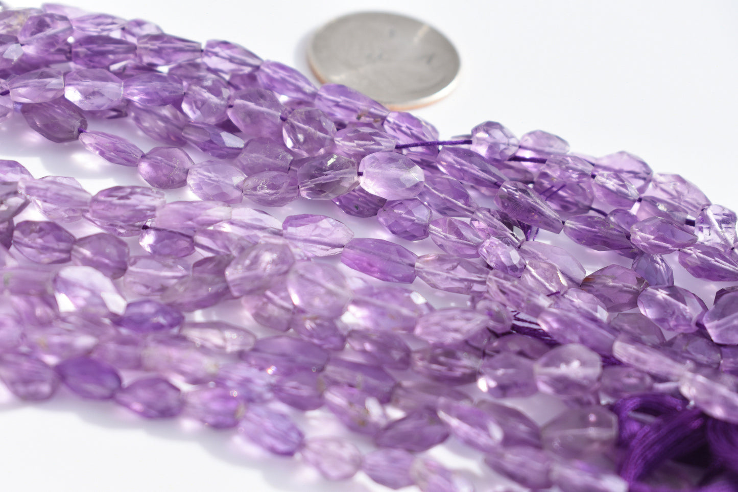 Amethyst Faceted Oval Beads 5-6.5mm