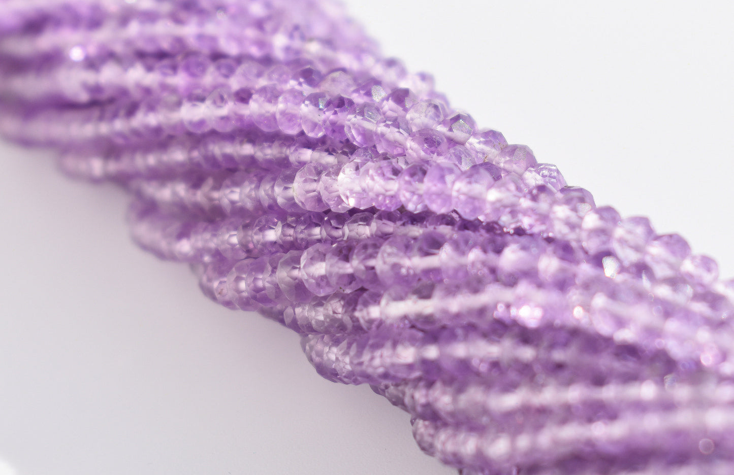 Amethyst Faceted Rondelle Beads 3-4mm