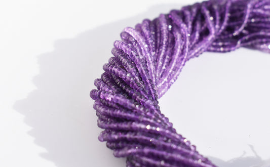 Amethyst Rondelle Faceted Ombre Beads 1.5-2.5mm