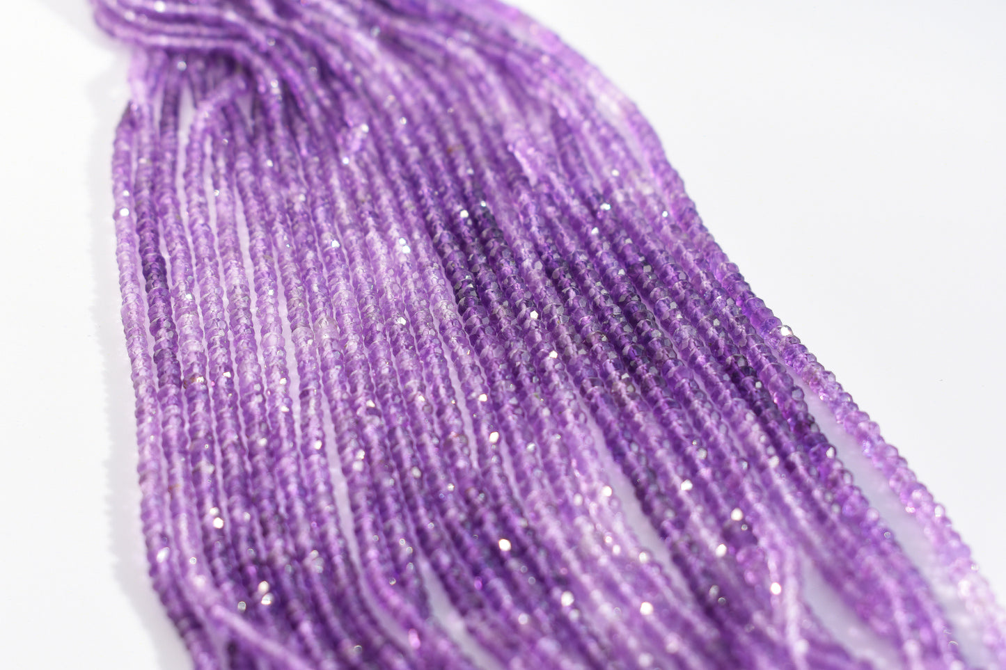 Amethyst Rondelle Faceted Ombre Beads 1.5-2.5mm