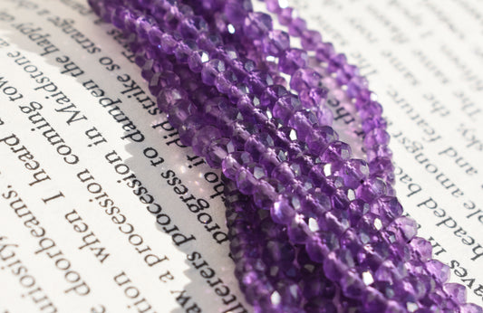 Amethyst Faceted Rondelle Beads 2-3mm