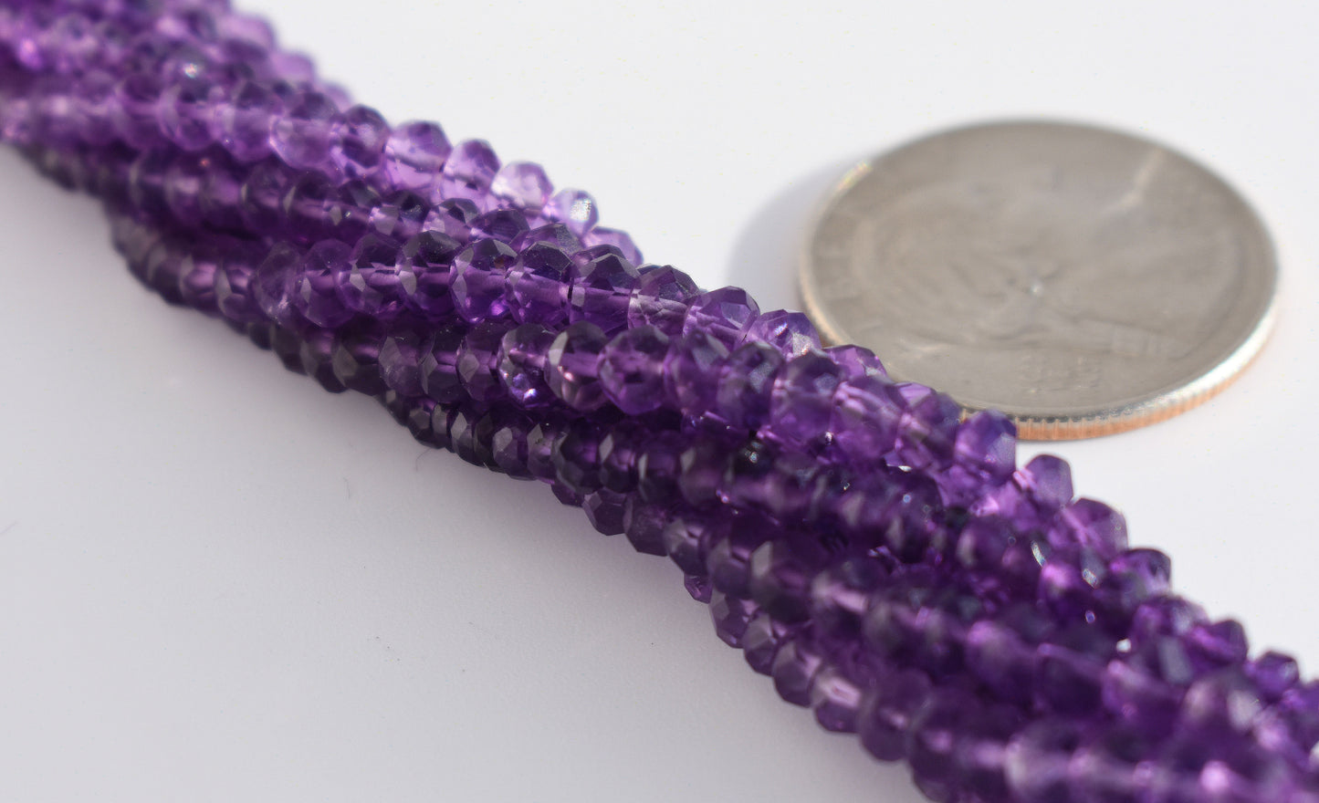 Amethyst Faceted Rondelle Beads 2-3mm