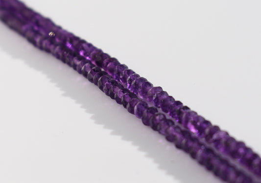 Amethyst Faceted Rondelle Beads 2.5-3mm