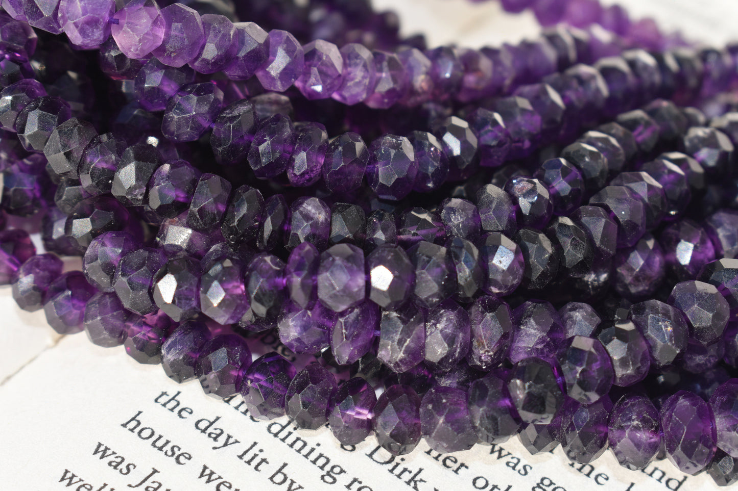 Amethyst Faceted Large Rondelle Beads Family
