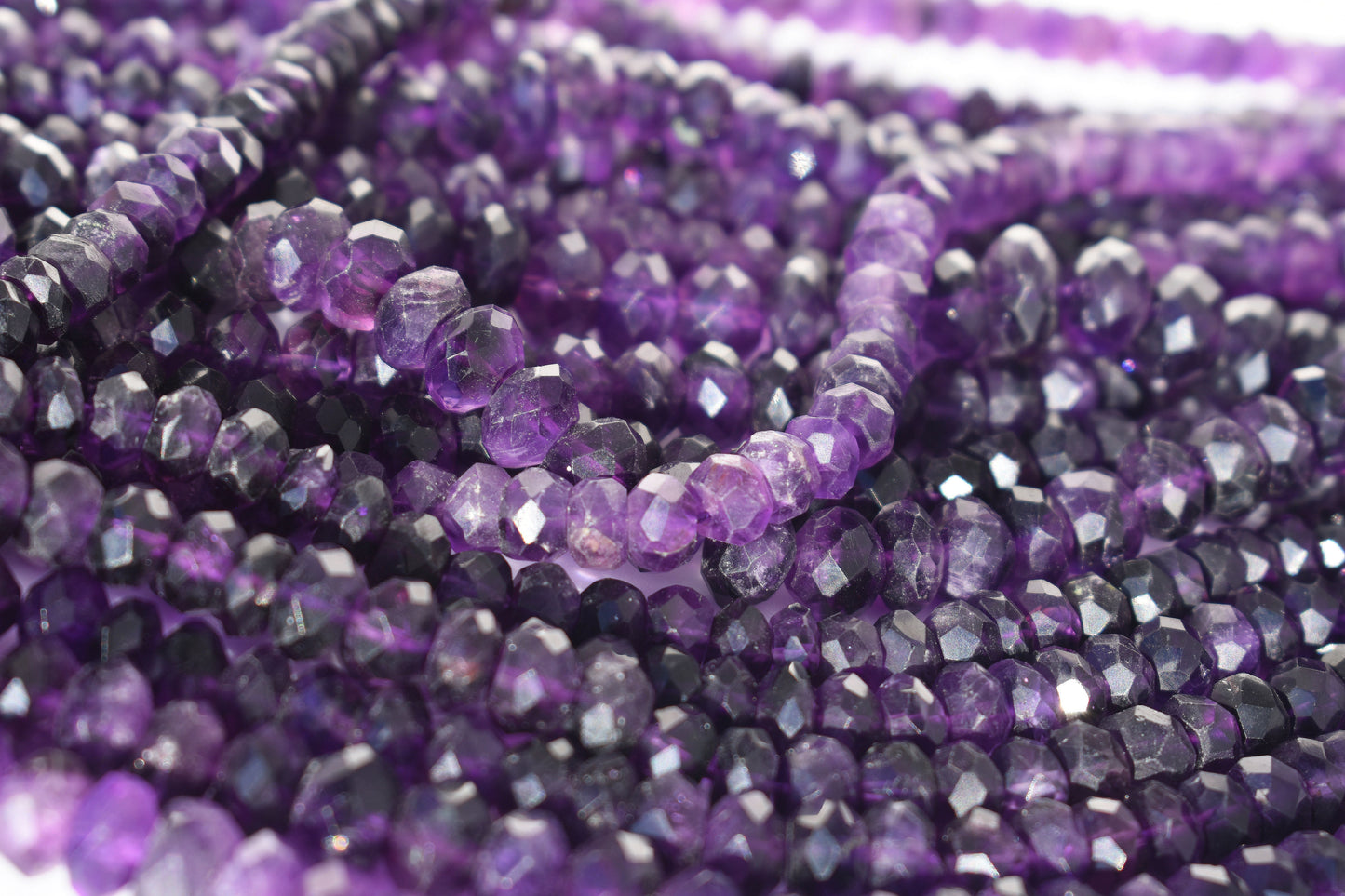 Amethyst Faceted Large Rondelle Beads Family