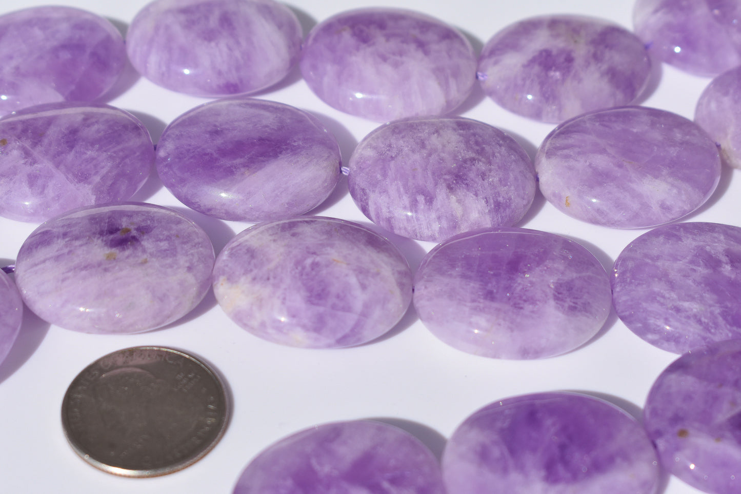 Cape Amethyst Oval Coin Beads - Oversized