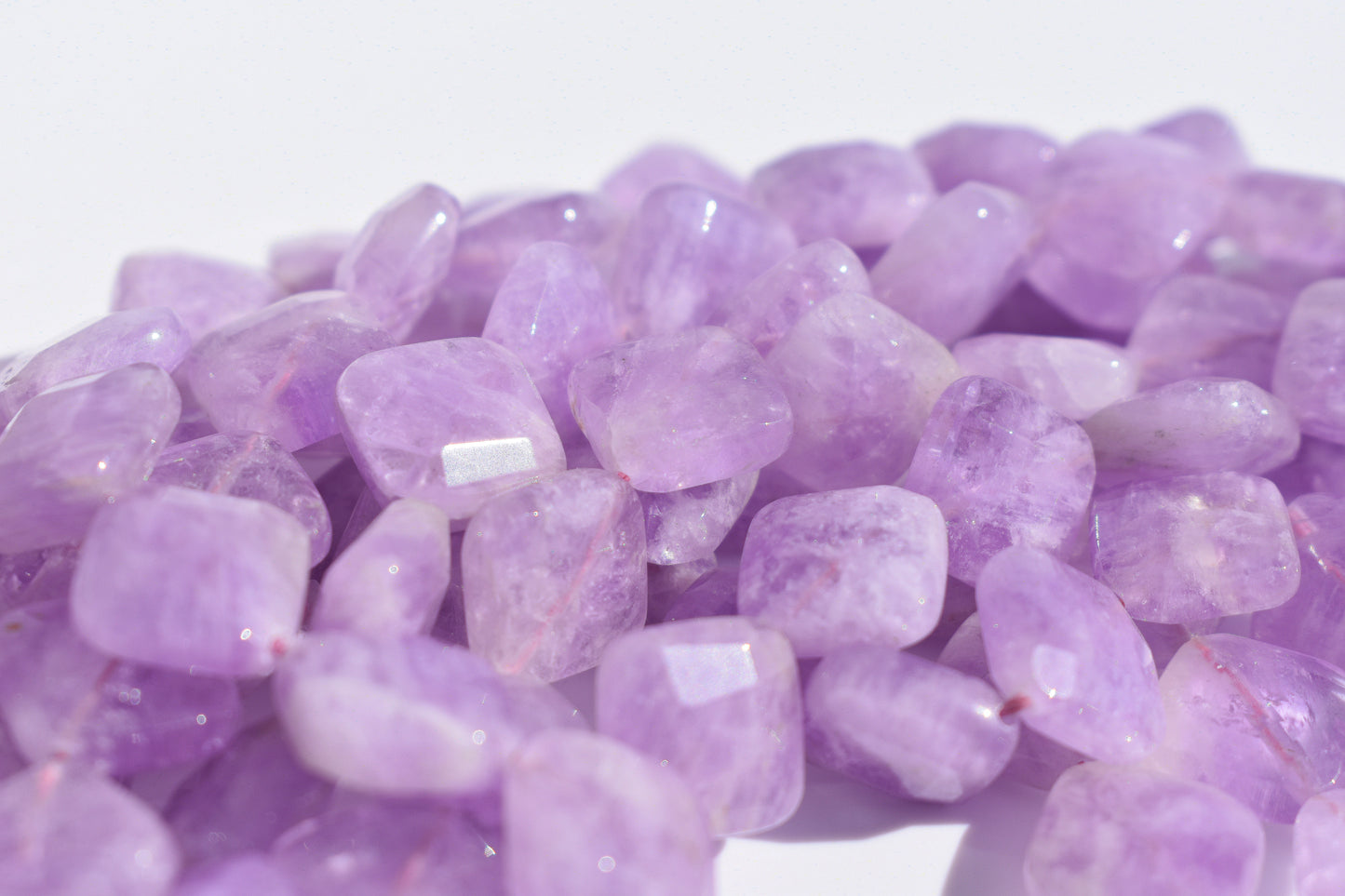Cape Amethyst Faceted Square Diamond Beads 14mm