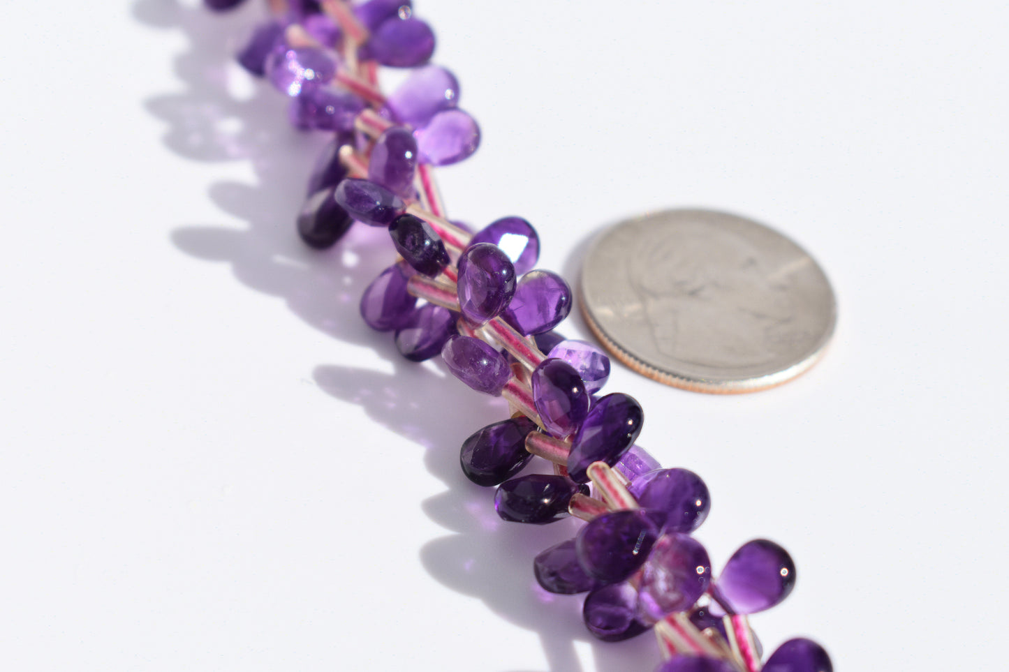 Amethyst Faceted Pear Beads 5x8mm