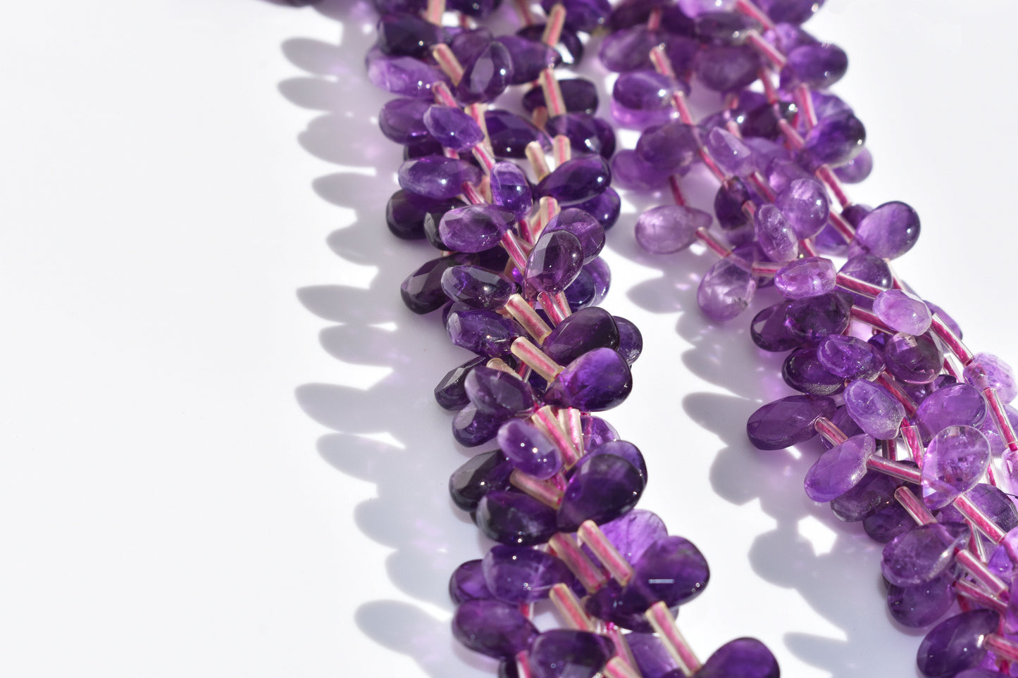 Amethyst Faceted Pear Beads 6x9mm