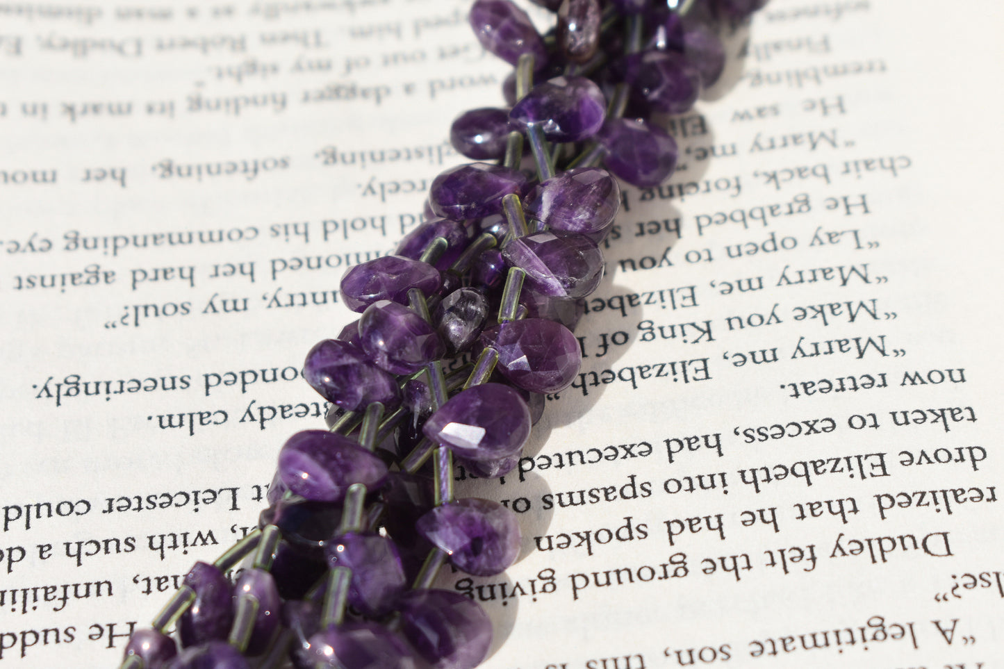 Amethyst Faceted Pear Beads 7x10mm