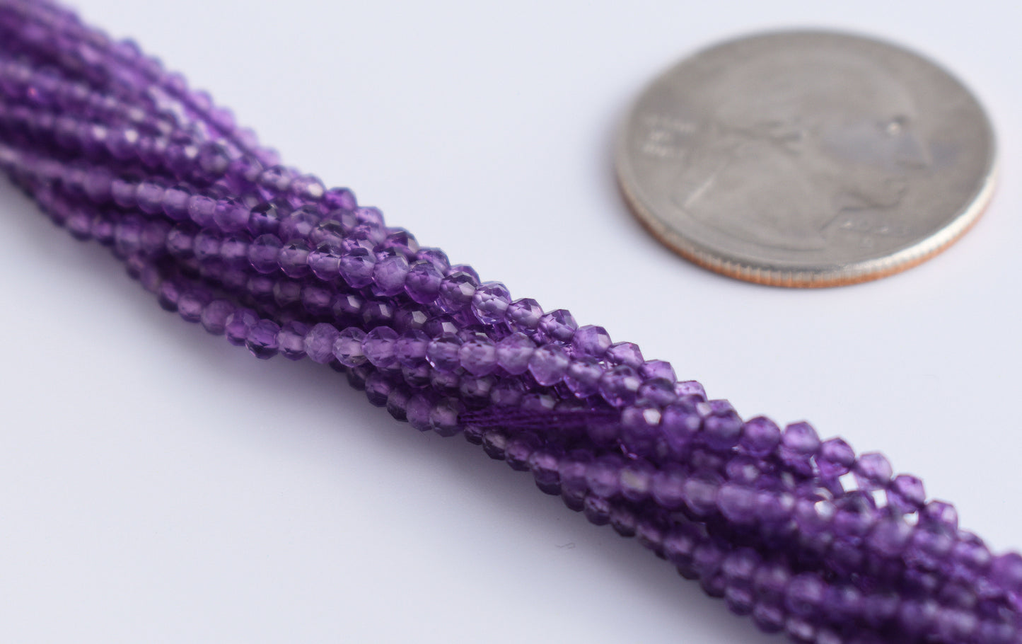 Amethyst Faceted Rondelle Beads 1.5x2mm