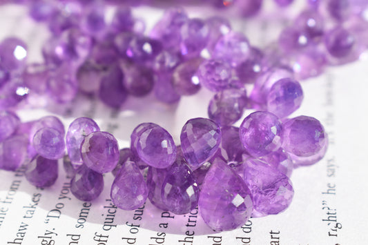 Amethyst Faceted Drop Beads 4.5-10mm