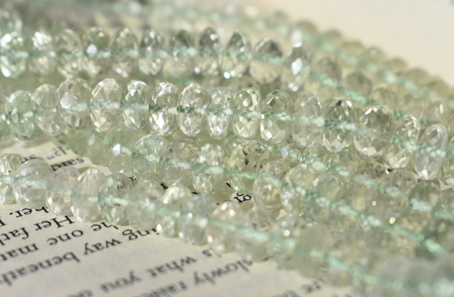 Green Amethyst Faceted Rondelle Beads 8mm