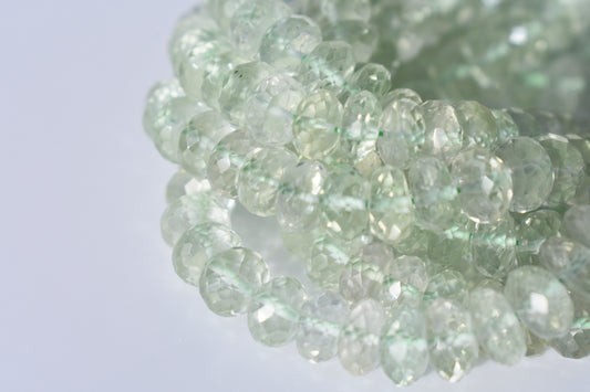 Green Amethyst Faceted Rondelle Beads 8mm