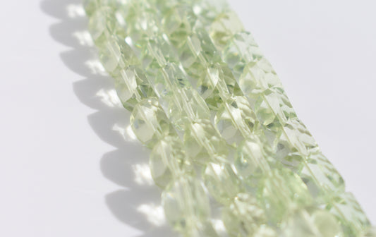 Green Amethyst Faceted Triangular Fancy Beads