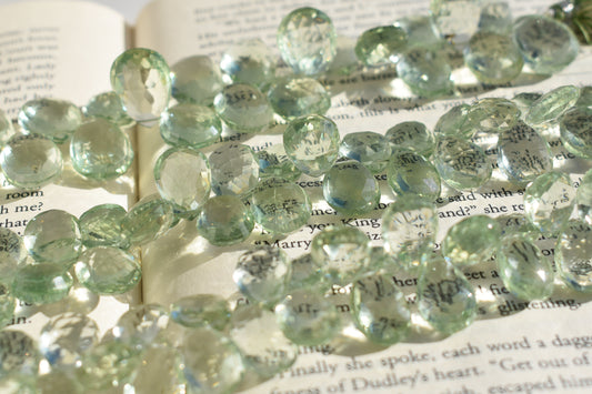Green Amethyst Faceted Pear Beads