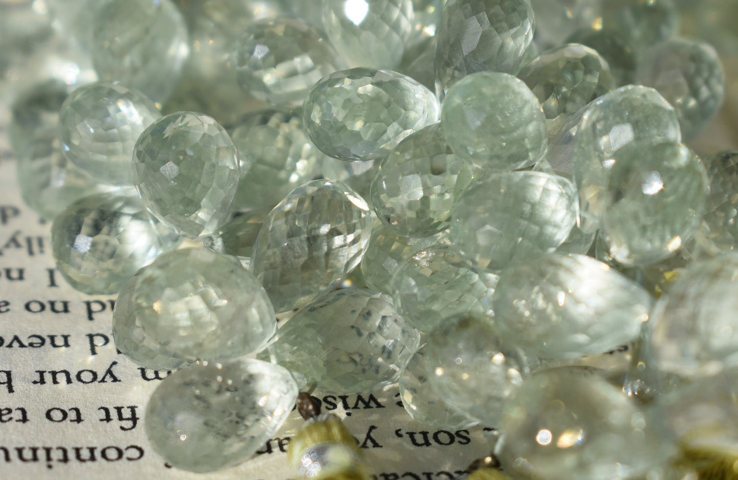Green Amethyst Drop Beads - Dazzling Faceted Briolette Family