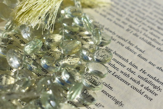 Green Amethyst Faceted Elongated Pear Beads