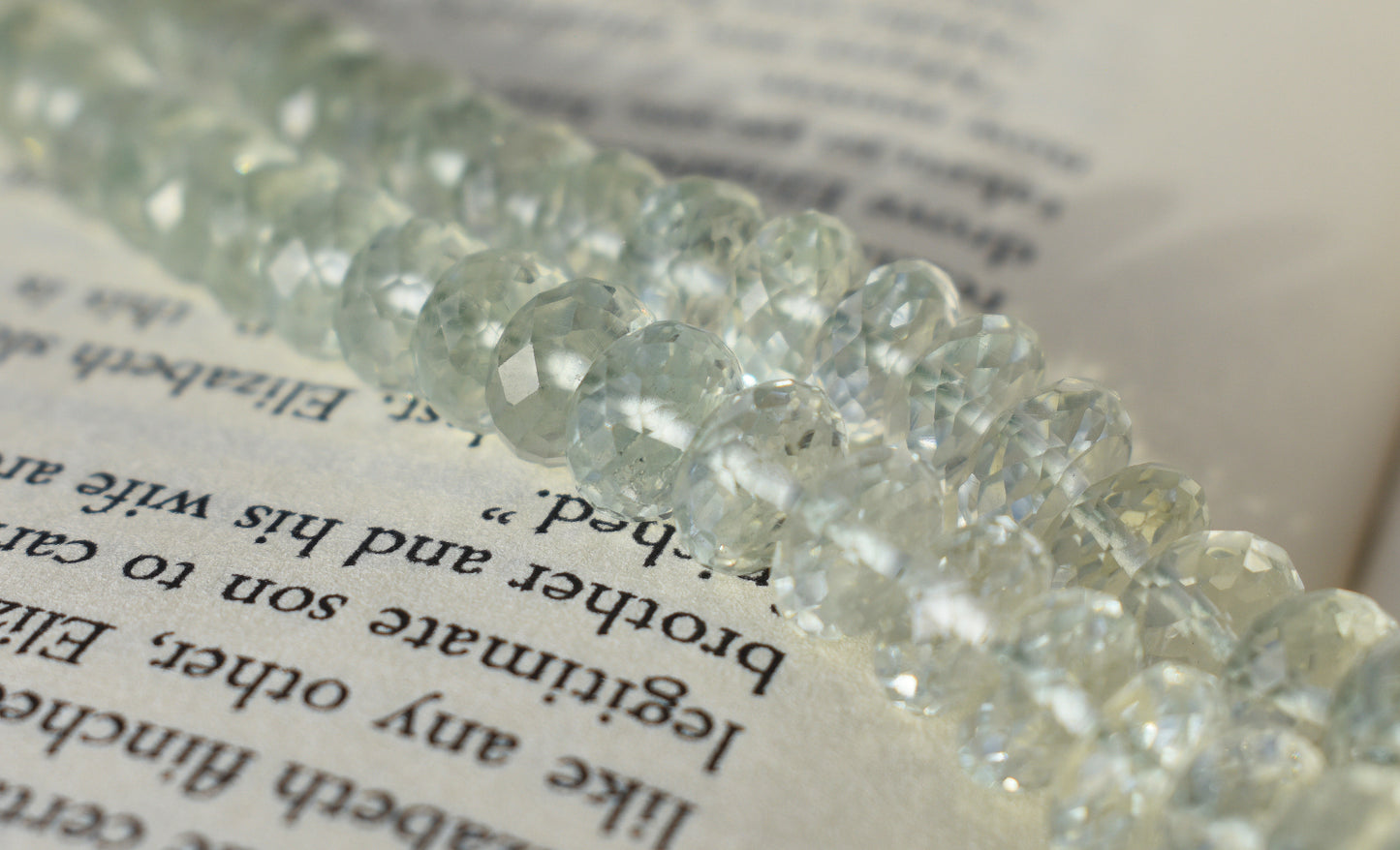 Green Amethyst Graduated Faceted Rondelle Beads