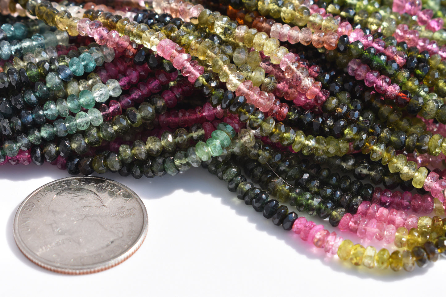 Tourmaline Rondelle Beads 3.5mm