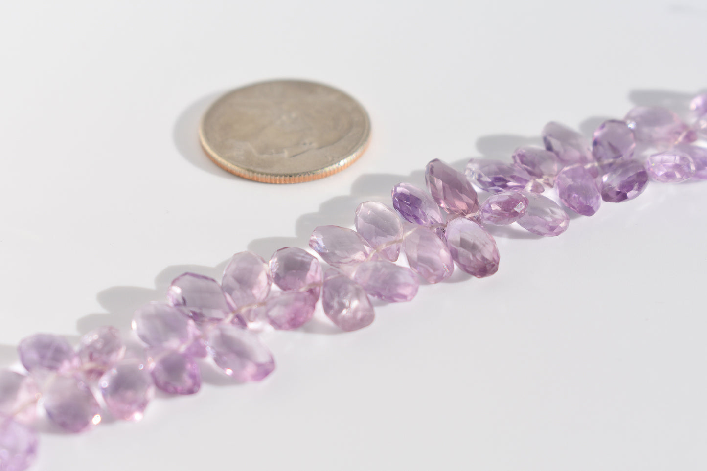 Amethyst Pear Beads 5mm