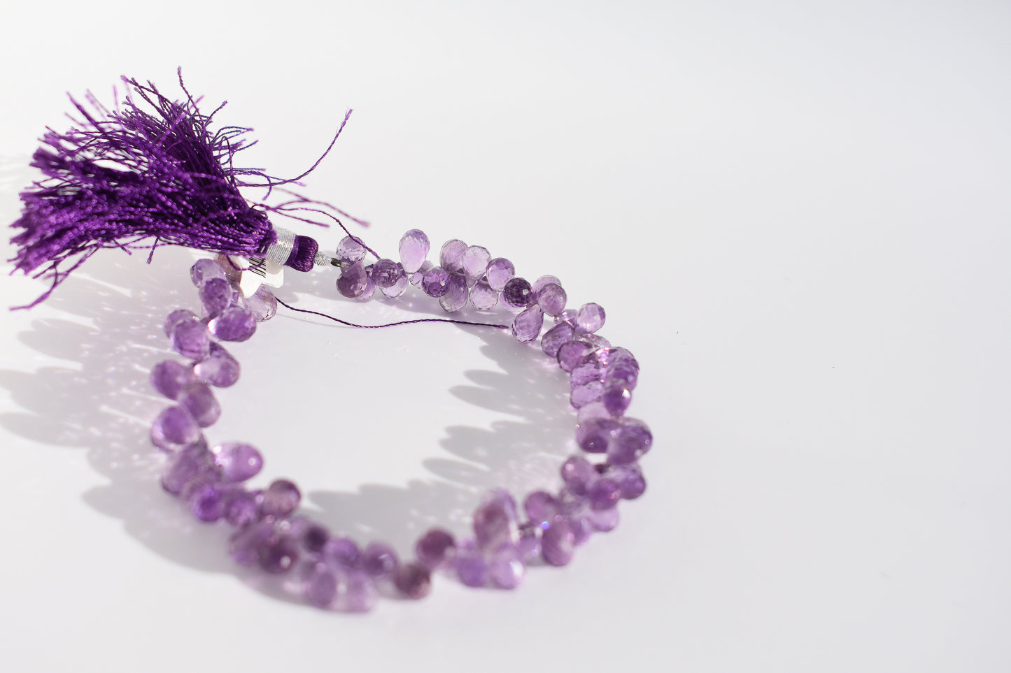 Amethyst Drop Beads Light Purple 4-6mm