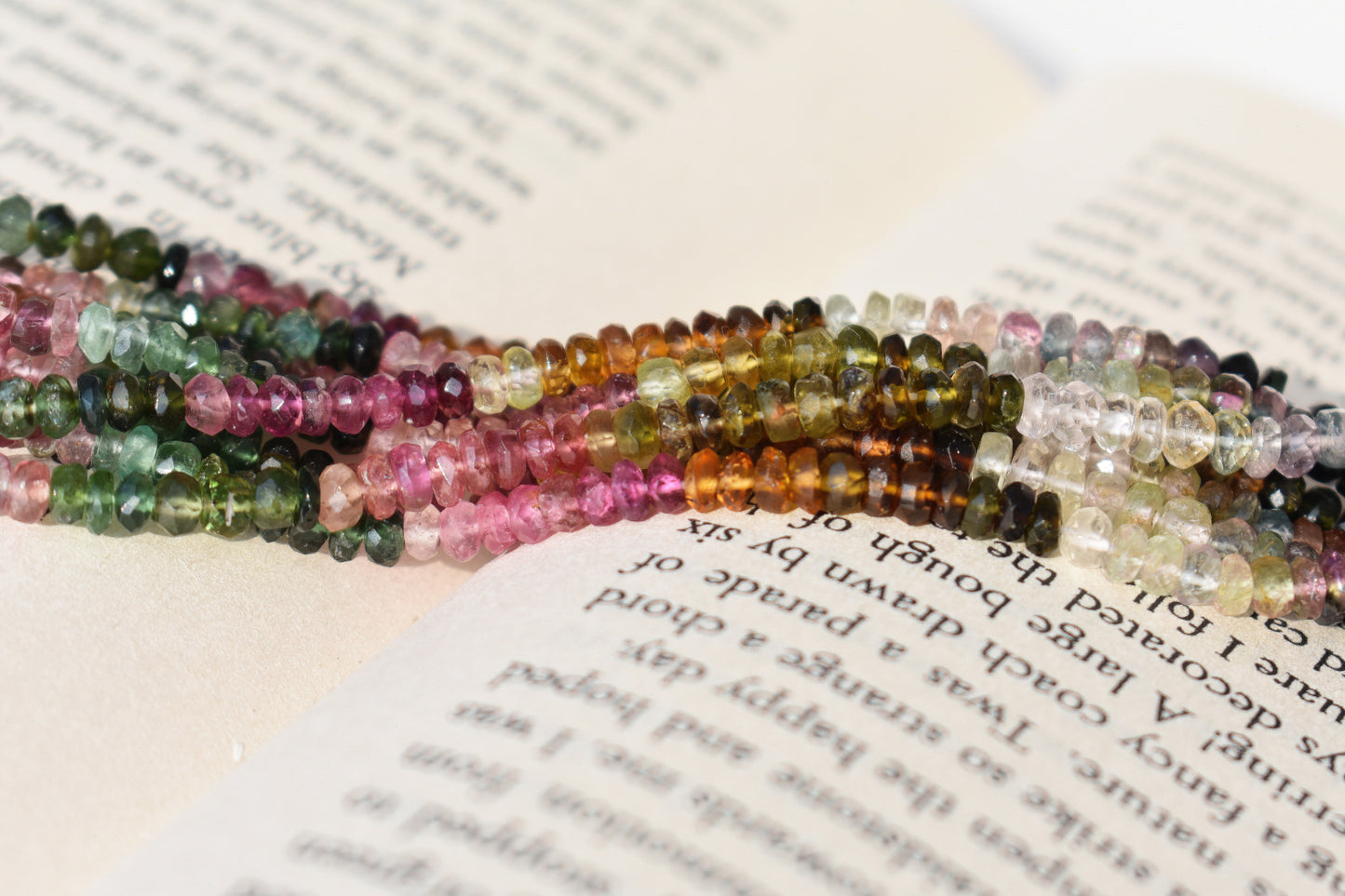 Tourmaline Rondelle Beads 3.5mm Rainbow